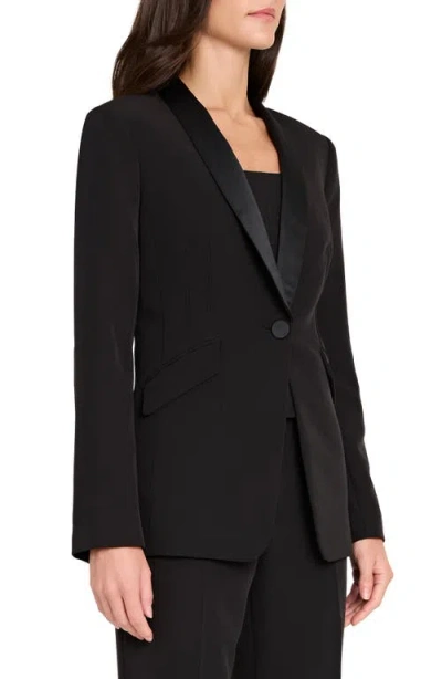 Tahari Asl Crepe Tuxedo Jacket In Black