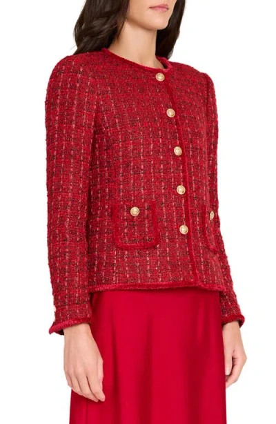 Tahari Asl Bouclé Jacket In Multi