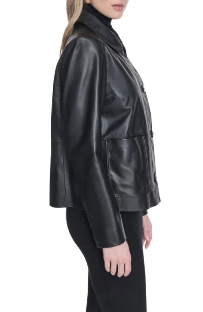 Cole Haan Leather Jacket In Black