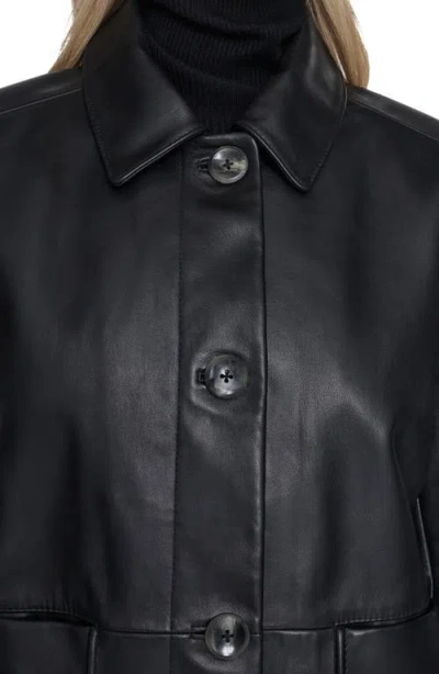 Cole Haan Leather Jacket In Black
