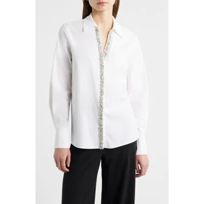 Kobi Halperin Gabbay Embellished Button-down Blouse In White