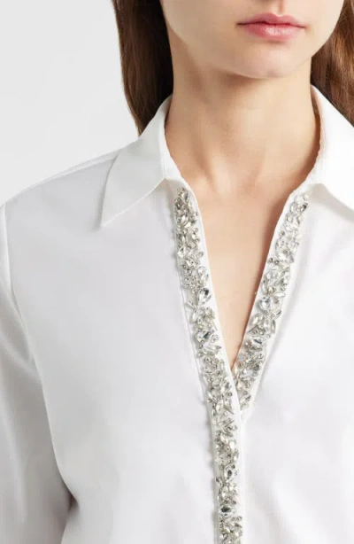Kobi Halperin Gabbay Embellished Button-down Blouse In White