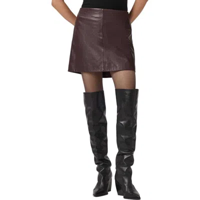Allsaints Womens Oxblood Red Renai Slim-fit Mid-rise Leather Mini Skirt In Burgundy