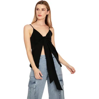 Belle & Bloom First Class Reversible Tie Top In Black