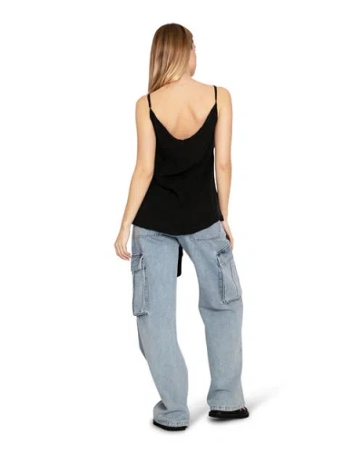 Belle & Bloom First Class Reversible Tie Top In Black