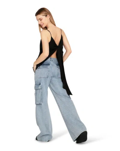 Belle & Bloom First Class Reversible Tie Top In Black