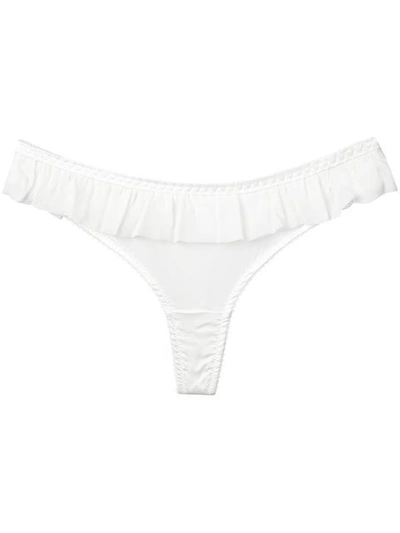 Shop Gilda & Pearl Bardot Frilled Trimmed Thong In White