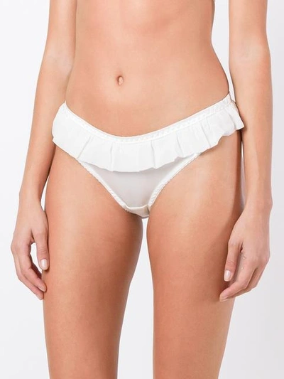 Shop Gilda & Pearl Bardot Frilled Trimmed Thong In White