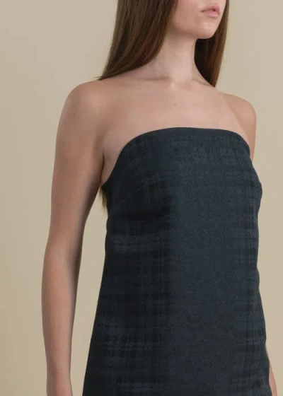 Contessa Mills Sophia Plaid Japanese Jacquard Mini Dress In Black