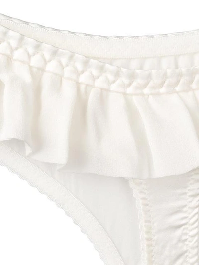 Shop Gilda & Pearl Bardot Frilled Trimmed Thong In White