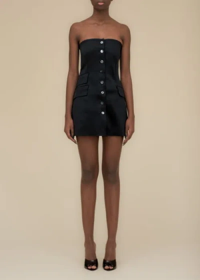 Contessa Mills Craft Strapless Butterfly Jacquard Dress In Black