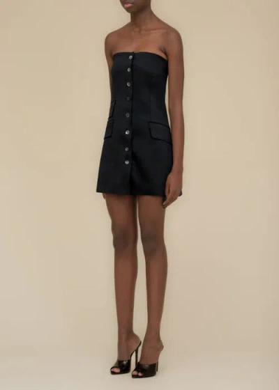 Contessa Mills Craft Strapless Butterfly Jacquard Dress In Black