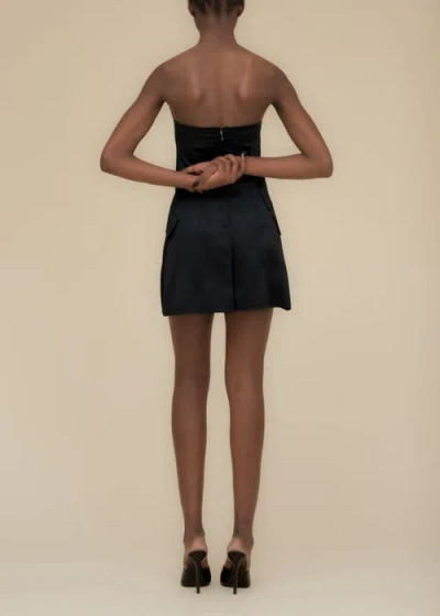 Contessa Mills Craft Strapless Butterfly Jacquard Dress In Black