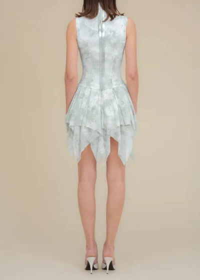 Contessa Mills Bella Printed Piquet Tulle Dress In Green