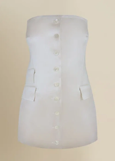 Contessa Mills Craft Strapless Butterfly Jacquard Dress In White