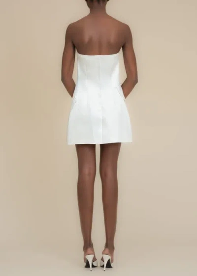 Contessa Mills Craft Strapless Butterfly Jacquard Dress In White