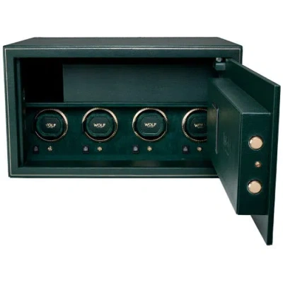 Wolf The Den 4 Piece Watch Winder Safe In Green