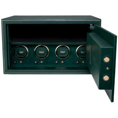 Wolf The Den 4 Piece Watch Winder Safe In Green