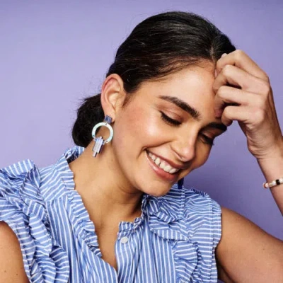 Toolally Petite Art Deco Chandeliers In Blue