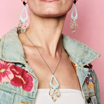 Toolally Feather Drop Pendant In Multi