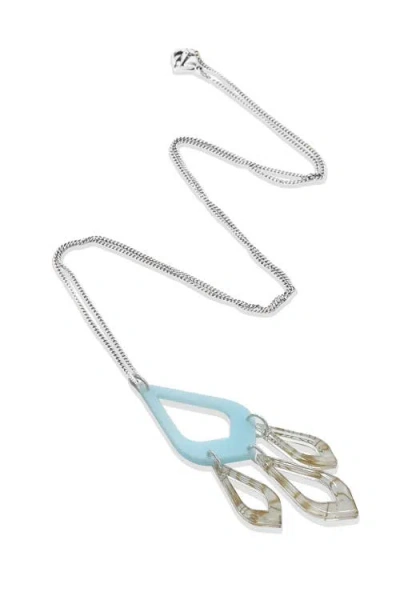 Toolally Feather Drop Pendant In Multi