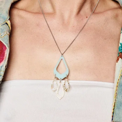 Toolally Feather Drop Pendant In Multi