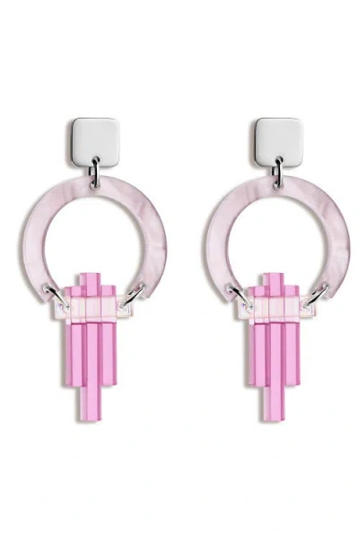 Toolally Petite Art Deco Chandeliers In Pink