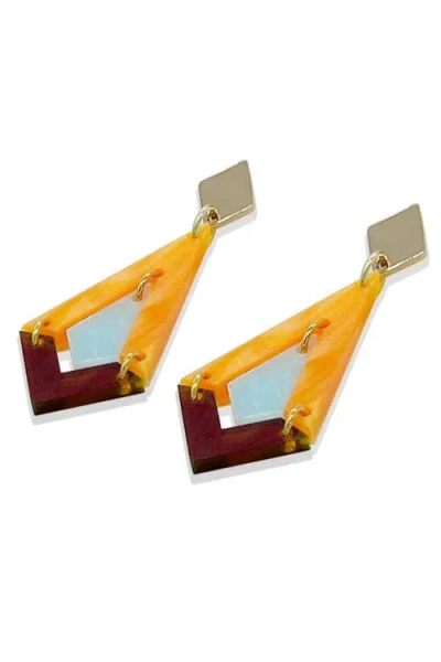 Toolally Art Deco Diamond Drops In Multi