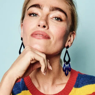 Toolally Feather Drop Earrings In Multi