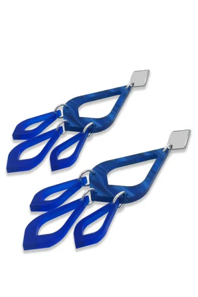 Toolally Feather Drop Earrings In Multi