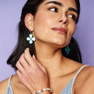 Toolally Daisy Hoop Earrings In Multi