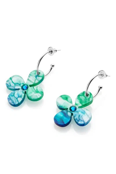 Toolally Daisy Hoop Earrings In Multi