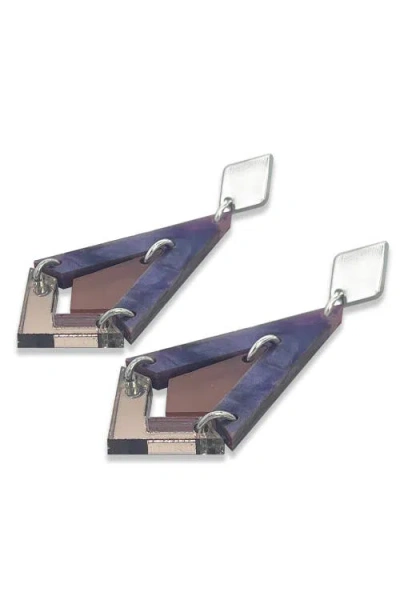 Toolally Art Deco Diamond Drops In Purple