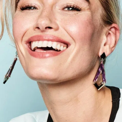 Toolally Art Deco Diamond Drops In Purple