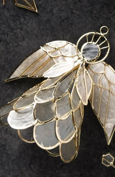 Balsam Hill Angel Capiz Ornament Set In Gold