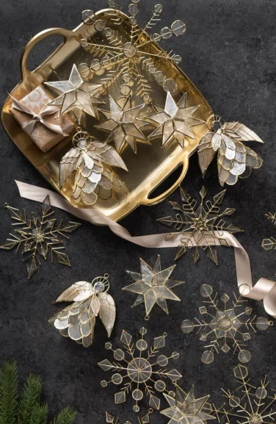 Balsam Hill Angel Capiz Ornament Set In Gold