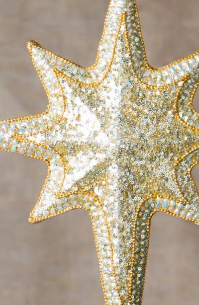 Balsam Hill Gold Bethlehem Star Beaded Tree Topper In Gold