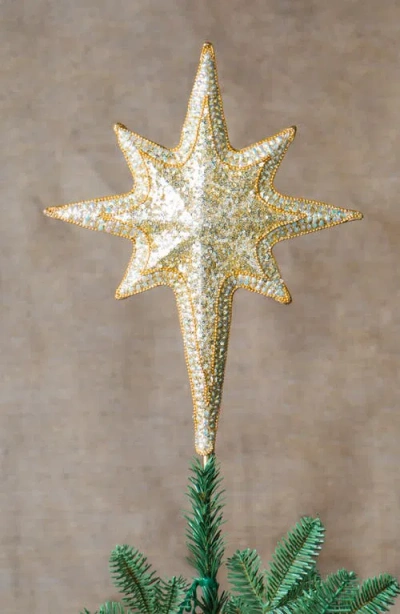 Balsam Hill Gold Bethlehem Star Beaded Tree Topper In Gold