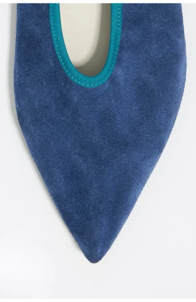 Bimba Y Lola Pointed Toe Ballerina In Blue