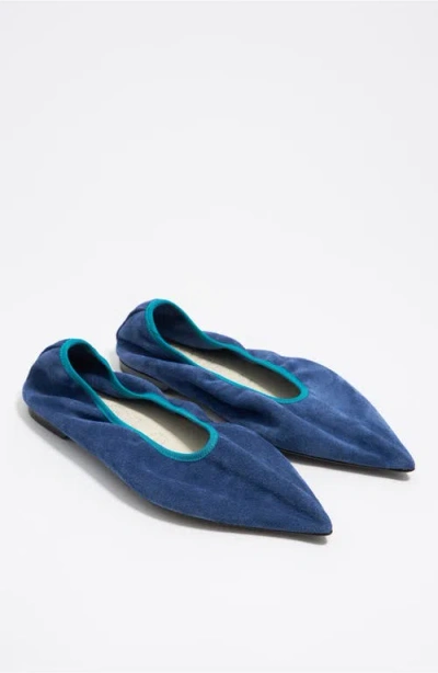 Bimba Y Lola Pointed Toe Ballerina In Blue