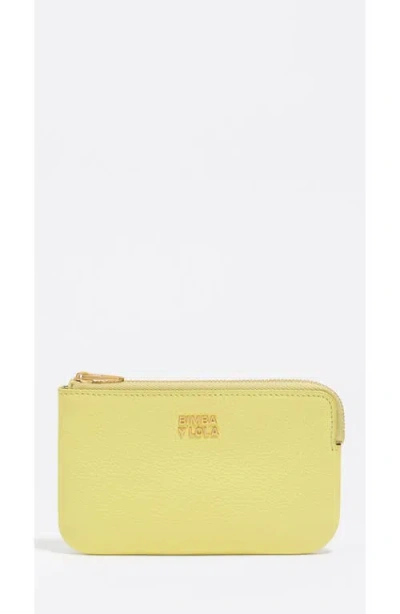 Bimba Y Lola Small Rigid Leather Coin Purse In Yellow