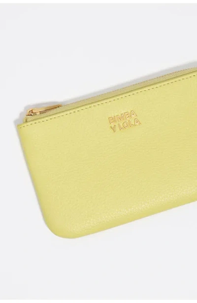 Bimba Y Lola Small Rigid Leather Coin Purse In Yellow