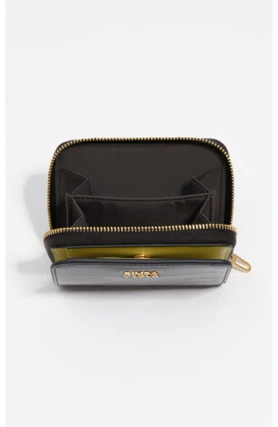 Bimba Y Lola Crocodile-effect Zip-around Wallet In Black