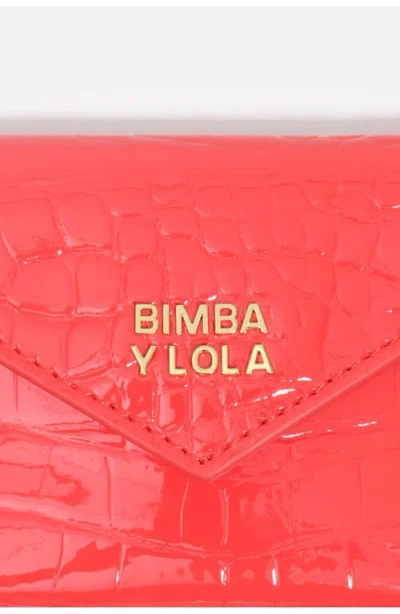 Bimba Y Lola Shiny Textured Coin Purse With Logo In Red