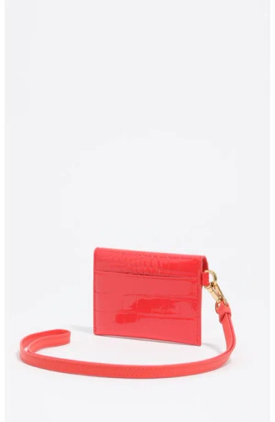 Bimba Y Lola Shiny Textured Coin Purse With Logo In Red