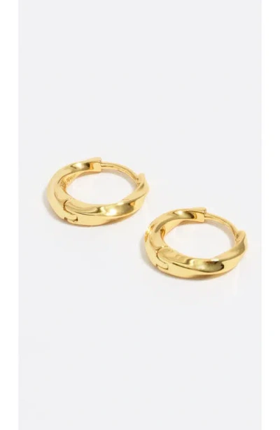 Bimba Y Lola Textured Hoop Earrings In Gold
