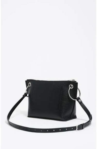 Bimba Y Lola Medium Trapezium Leather Crossbody Bag In Black