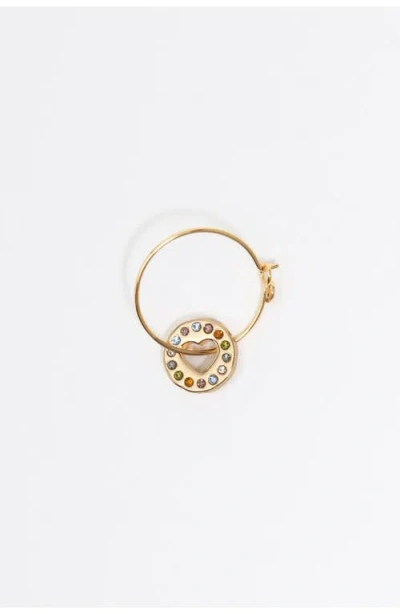 Bimba Y Lola Crystal Logo Hoop Earrings In Gold