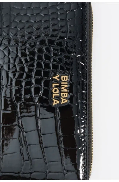Bimba Y Lola Crocodile-effect Zip-around Wallet In Black