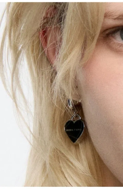 Bimba Y Lola Pearl Heart Hoop Earrings In Metallic